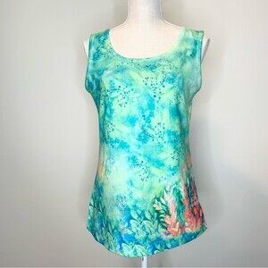 Leoma Lovegrove Floral Print Art To Wear Costal Tank Top Small